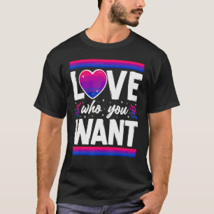 Camiseta Bissexual Bi Pride Flag Heart Love Who you want