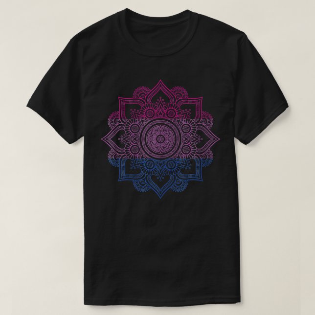 Camiseta Bissexual LGB Mandala Bi Pride Bisexuality LGB Sup (Frente do Design)