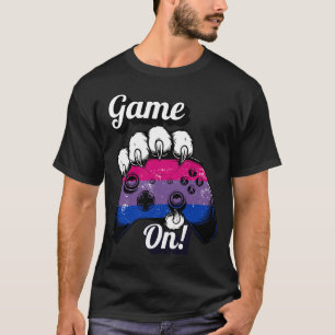 Camiseta Bissexual Orgulho Jogo Ligado Controle Pa