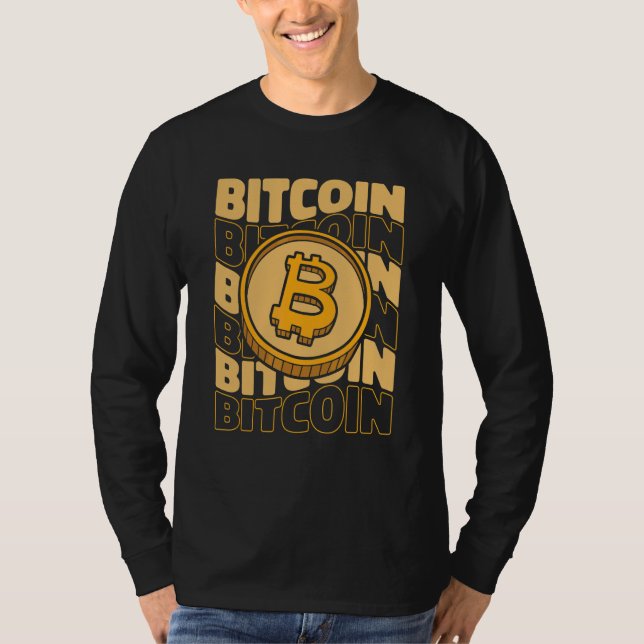 Camiseta Bitcoin Blocos de Texto Criptomoedas Criptomoeda B (Frente)