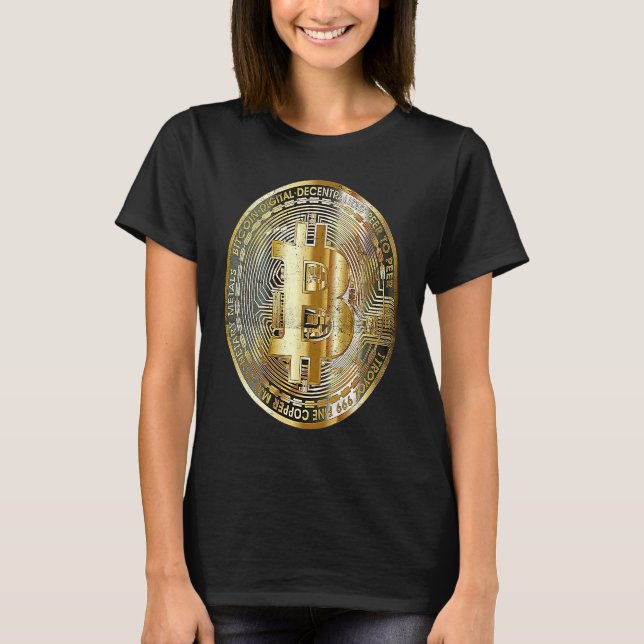 Camiseta Bitcoin BTC Golden Coin Blockchain Crypto Currency (Frente)