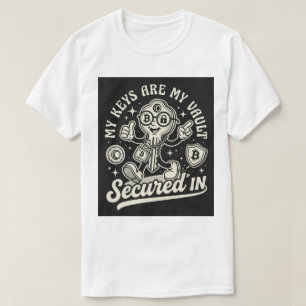 Camiseta Bitcoin com Mascote de Chave em Mangueira