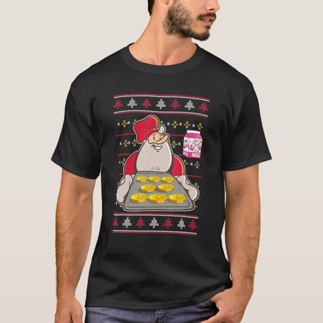 Camiseta Bitcoin Crypto Christmas Santa Baking BTC Cryptocu (Frente)