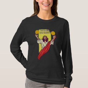 Camiseta Bitcoin Crypto Subiu Jesus da criptomoeda