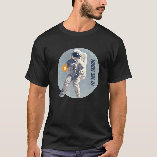 Camiseta Bitcoin Cryptocurrency Astronaut To the Moon (Frente)