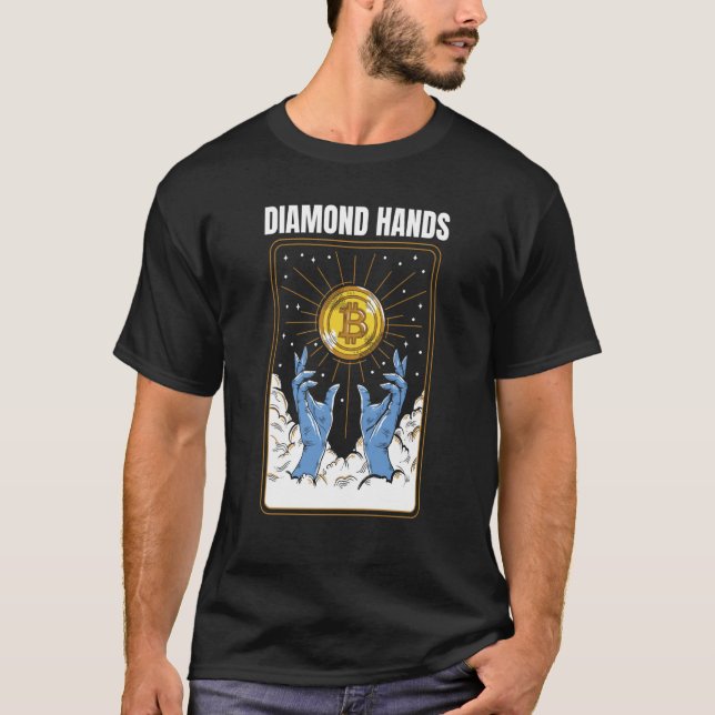 Camiseta Bitcoin Diamond Hand Meme Crypto Hodl WSB (Frente)