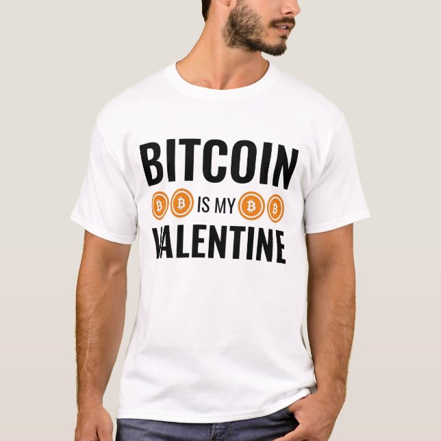 Camiseta BITCOIN É A MINHA Criptomoeda Divertida NAMORADOS (Frente)