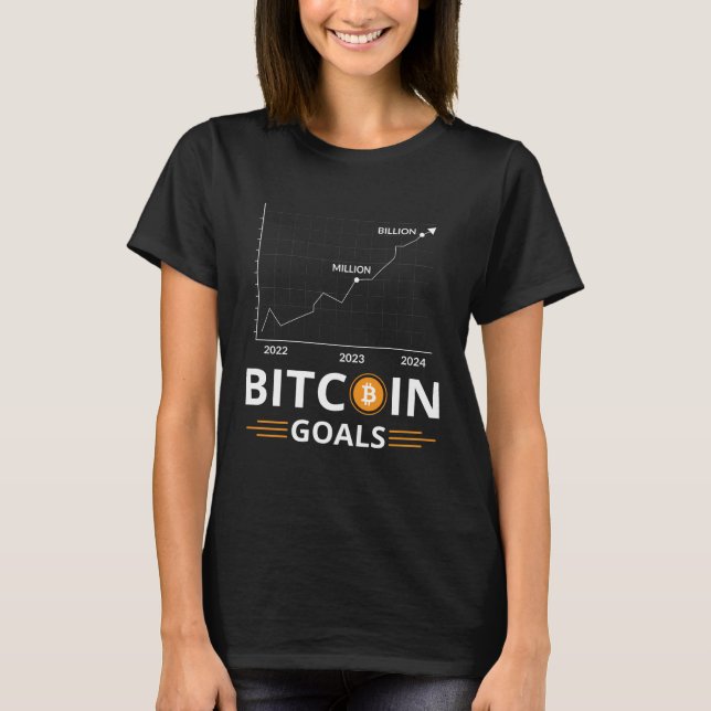 Camiseta Bitcoin Goals Chart Cryptocurrency Growth (Frente)