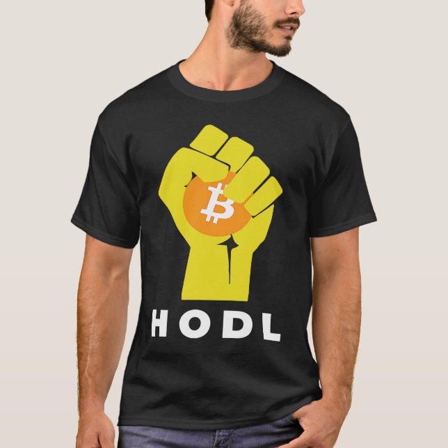 Camiseta Bitcoin Hodl Hand The Bitcoin Raised Fist Hodl (Frente)