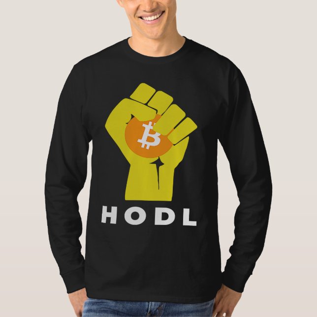 Camiseta Bitcoin Hodl Hand The Bitcoin Raised Fist Hodl (Frente)