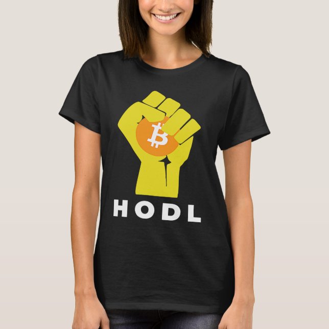 Camiseta Bitcoin Hodl Hand The Bitcoin Raised Fist Hodl (Frente)