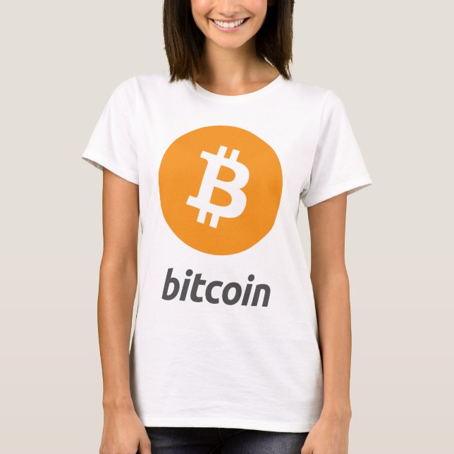 Camiseta Bitcoin logótipo com escritura (Frente)