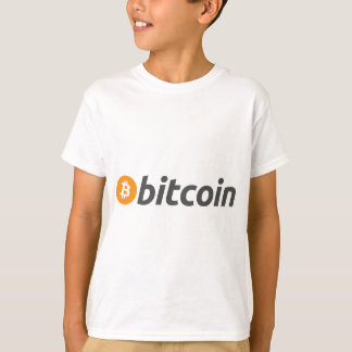 Camiseta Bitcoin logótipo escritura