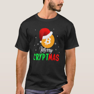 Camiseta Bitcoint Blockchain Santa Hat Natal Pajama Xma