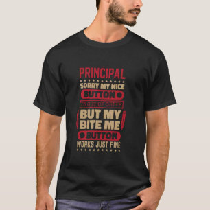 Camiseta Bite Button Works Principal para Diretora da Escol