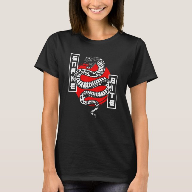 Camiseta Bite Cobra Réptil Cobras do Terrário Japonês Poiso (Frente)