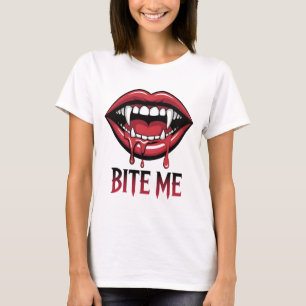 Camiseta Bite-me a boca do vampiro