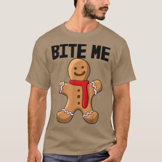 Camiseta Bite-Me Cookies Adoram Festas de Mulheres Gingerbr