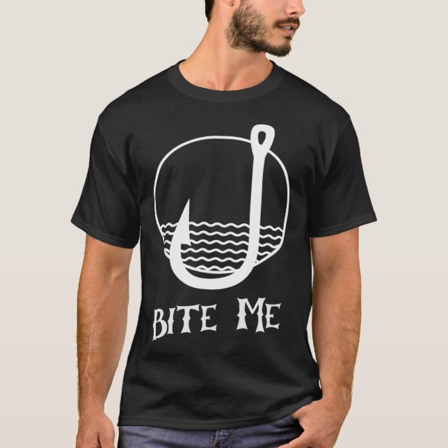 Camiseta Bite Me  Men s Women s Fishing Performance Graphic (Frente)