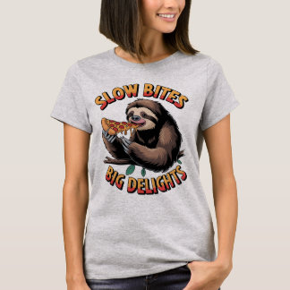 Camiseta Bites Lentos Grandes Delícias, Pizza Engraçada De 