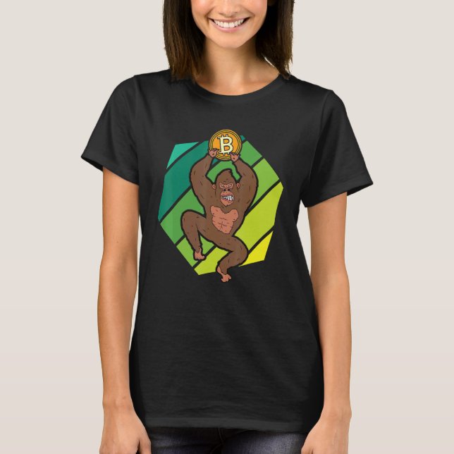 Camiseta Bitmoeda Gorilla Monkey Btc Crypto Strong (Frente)