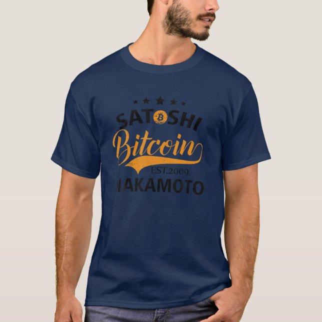 Camiseta Bitmoeda Satoshi Nakamoto EST 2009 Crypto Blockcha (Frente)