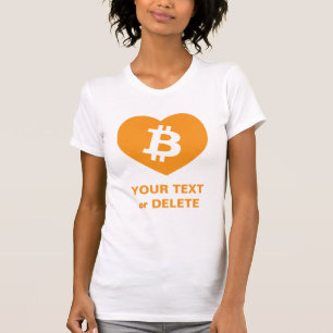 Camiseta Bitmoney B em Orange Heart Slim Ajustado feminino