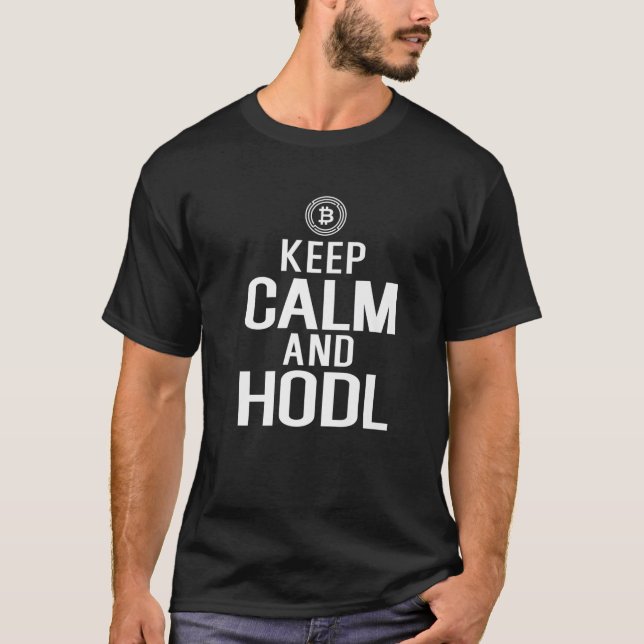 Camiseta Bitmoney Crypto Mantém Calma E HODL (Frente)
