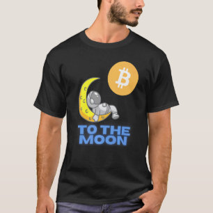 Camiseta Bitmoney Cryptocurrency Para O Blockchain Da Lua H