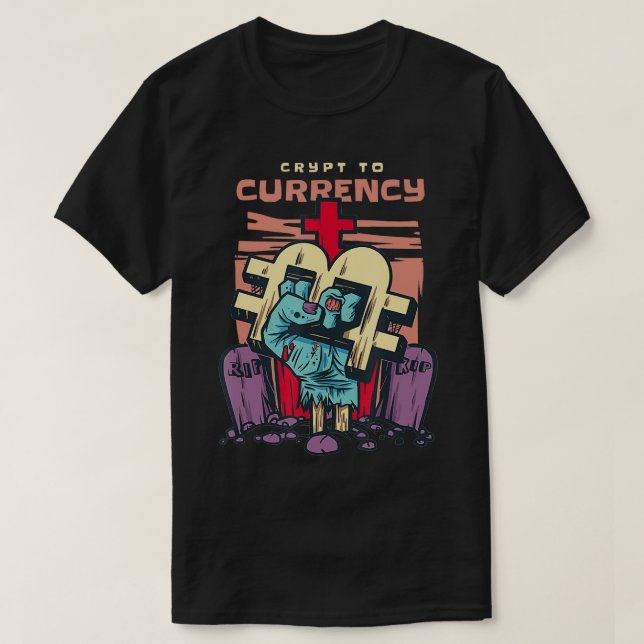 Camiseta Bitmoney e Crypto Crypto para Moeda (Frente do Design)