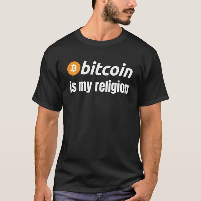 Camiseta Bitmoney é minha religião BTC Stacking Sats Bitcoi (Frente)