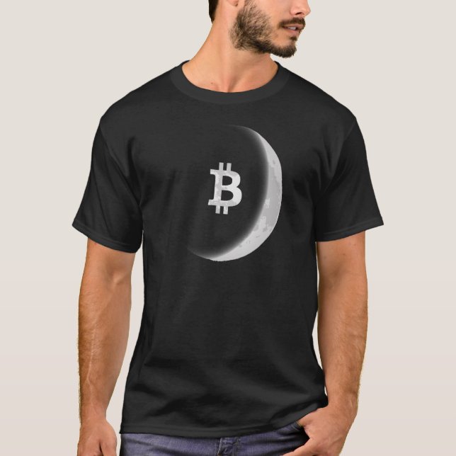 Camiseta Bitmoney Moon aumentando Lua BTC Stacking Sats Bit (Frente)