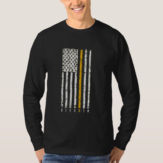 Camiseta Bitmoney Para A Bandeira Patriótica Americana Da L (Frente)