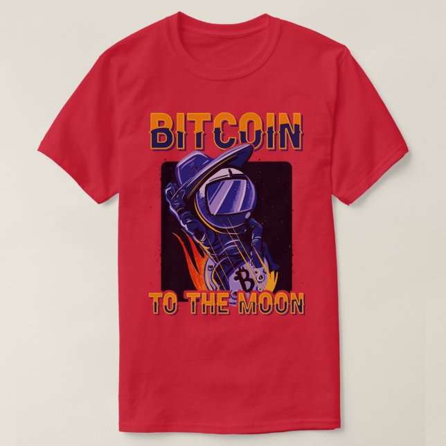 Camiseta Bitmoney Para A Lua Engraçada Cripto Astronauta (Frente do Design)