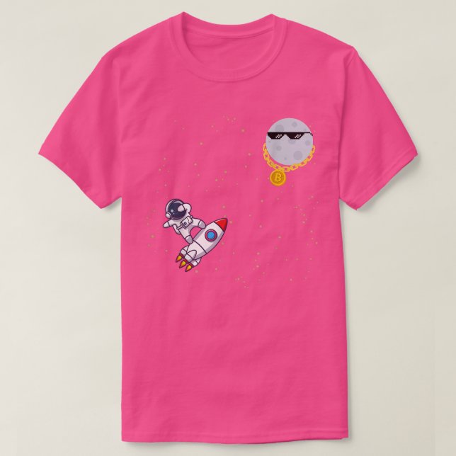 Camiseta Bitmoney para a lua, venda da BTC cripto crypto cr (Frente do Design)