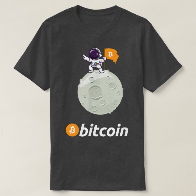Camiseta Bitmoney para o Astronauta da Lua Crypto Currency  (Frente do Design)