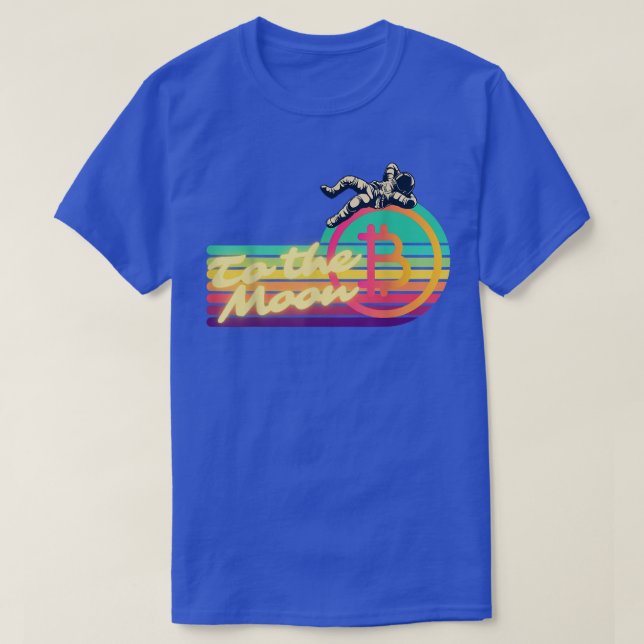 Camiseta Bitmoney Para O Astronauta Roupa Crypto Da Lua (Frente do Design)