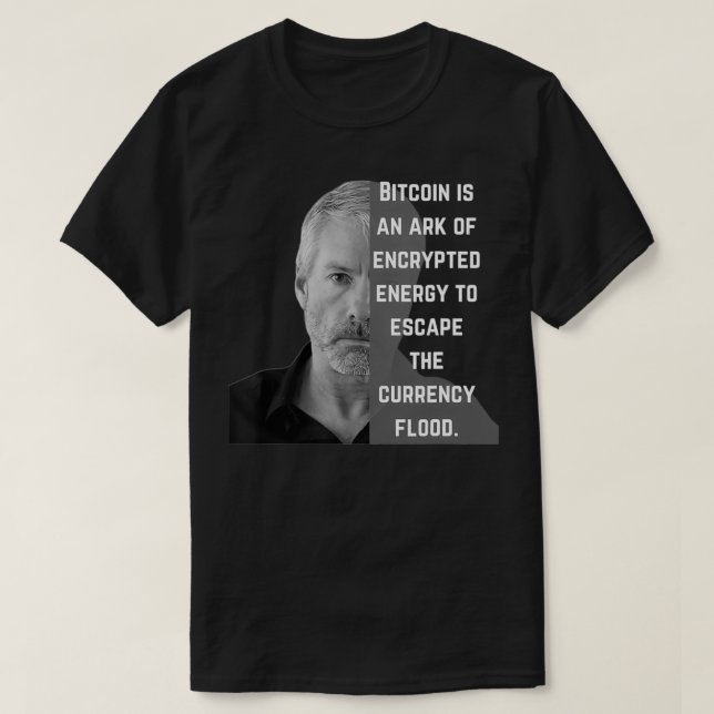 Camiseta Bitmoney T , Crypto Gifs, Michael Saylor Bitmoney (Frente do Design)