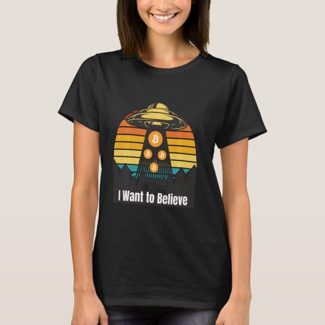 Camiseta Bitmoney Ufo Encontra Retro Sunset Eu Quero Belie (Frente)