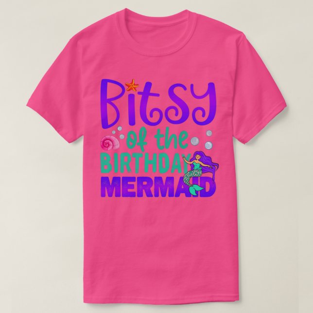 Camiseta Bitsy Da Irmã Birthda Sereia De Aniversário Engraç (Frente do Design)