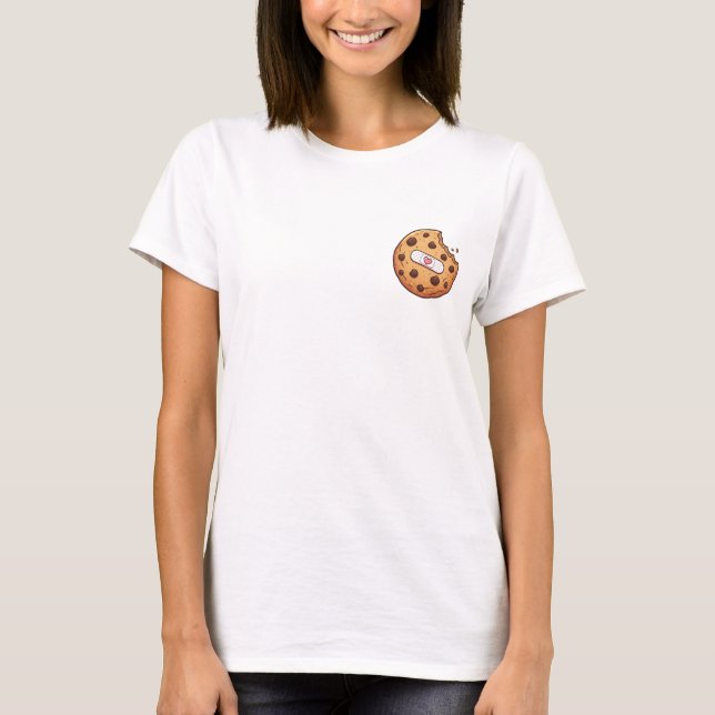 Camiseta Bitten Chocolate Chip Cookie with Cute Heart (Frente)