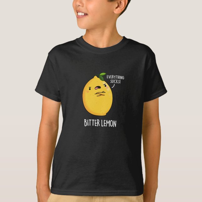 Camiseta Bitter Lemon Engraçado Fruta Pun Escuro BG (Frente)