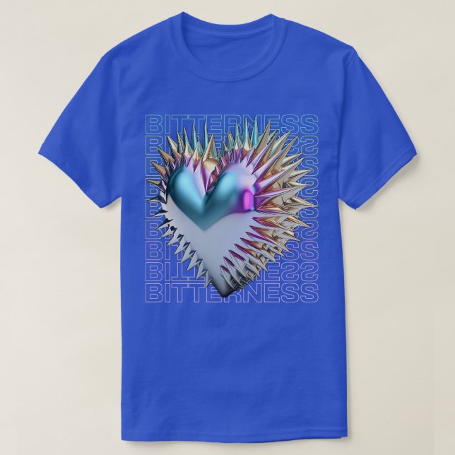 Camiseta Bitterness Spikey 3D Heart Dark Y2K (Frente do Design)