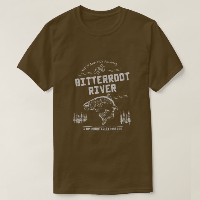 Camiseta Bitterroot River Montana Fly Fishing  (Frente do Design)