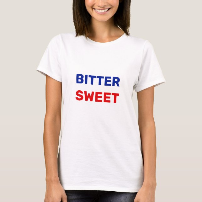 Camiseta Bittersweet em Texto Azul e Vermelho (Frente)