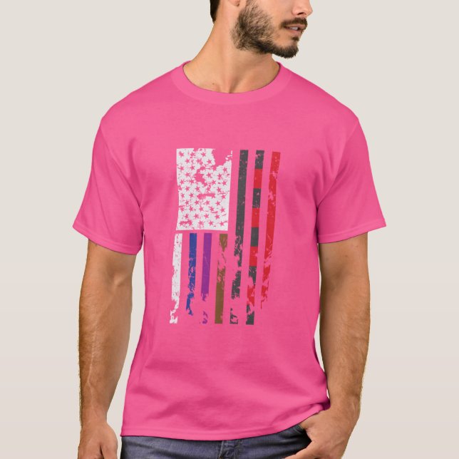 Camiseta Bjj brasileiro Jiu Jitsu aflita bandeira americana (Frente)