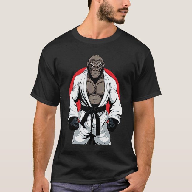 Camiseta BJJ e MMA Gorilla Brasileiro Jiu Jitsu Grappling (Frente)