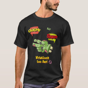 Camiseta BJJ Engraçado Bloqueio de Pulso Zombie Cartoon de