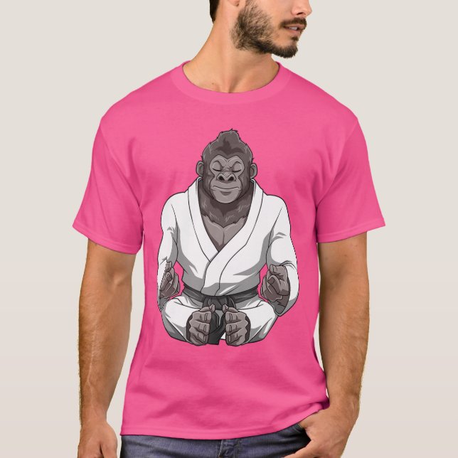 Camiseta Bjj Gorilla Lotus - Engraçado Jiu Jitsu (Frente)