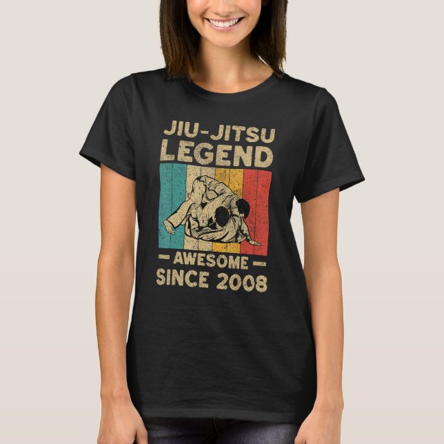 Camiseta BJJ Jiu Jitsu, 14 Anos, Legenda Incrível Desde 20 (Frente)